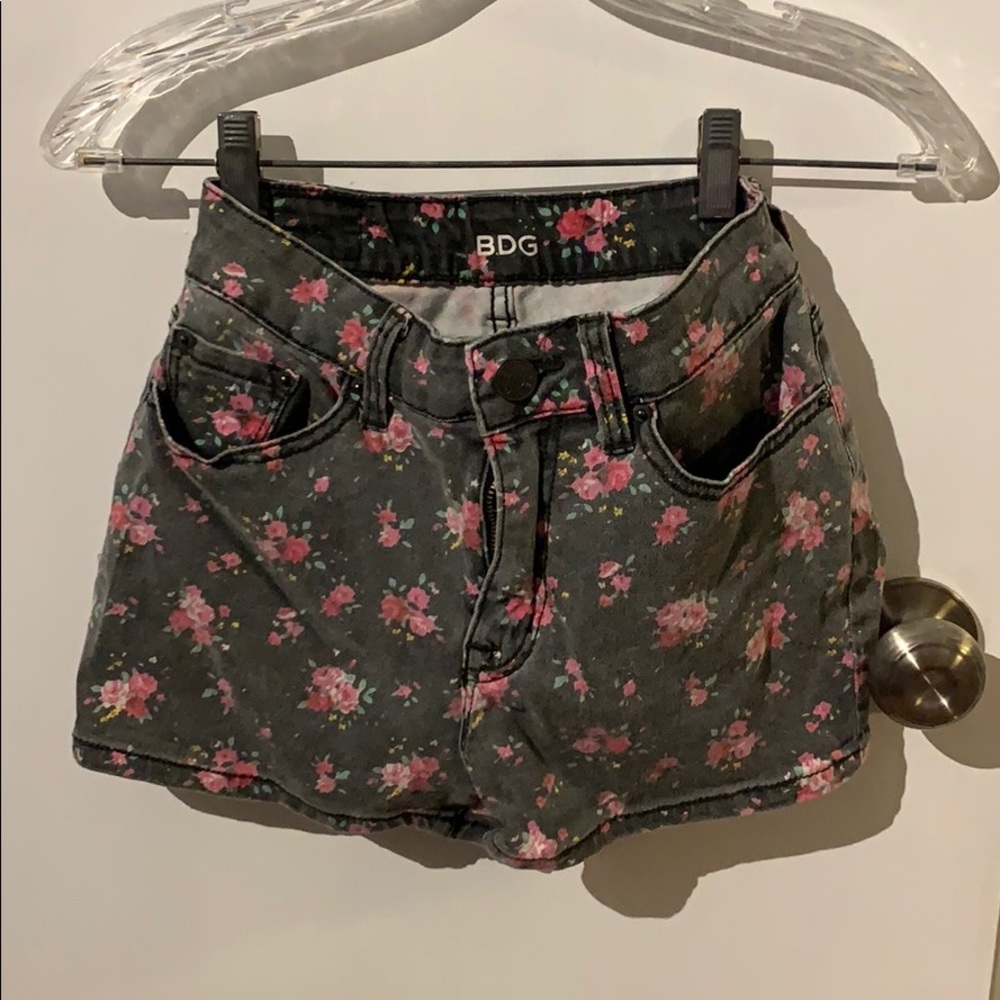 floral jean shorts